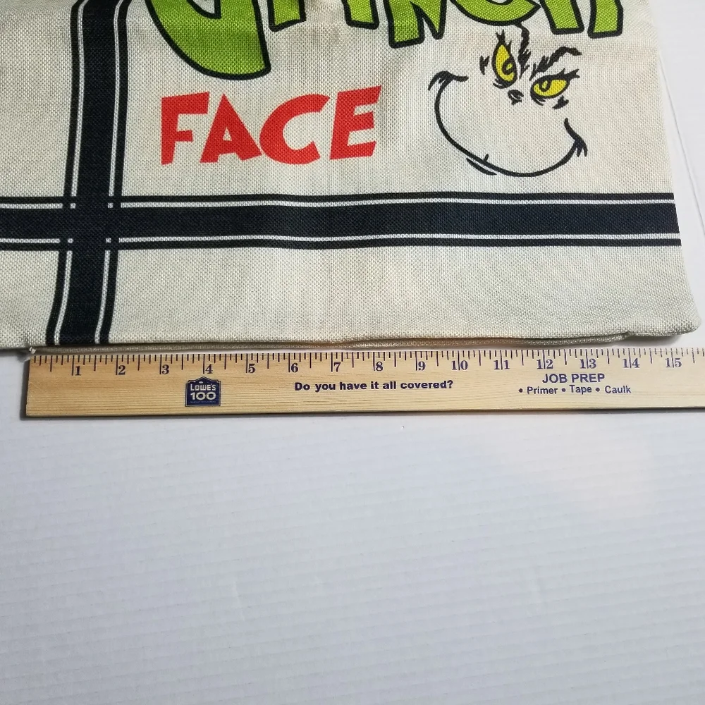 RESTING GRINCH FACE DECORATIVE PILLOW COVER